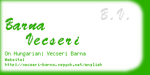 barna vecseri business card